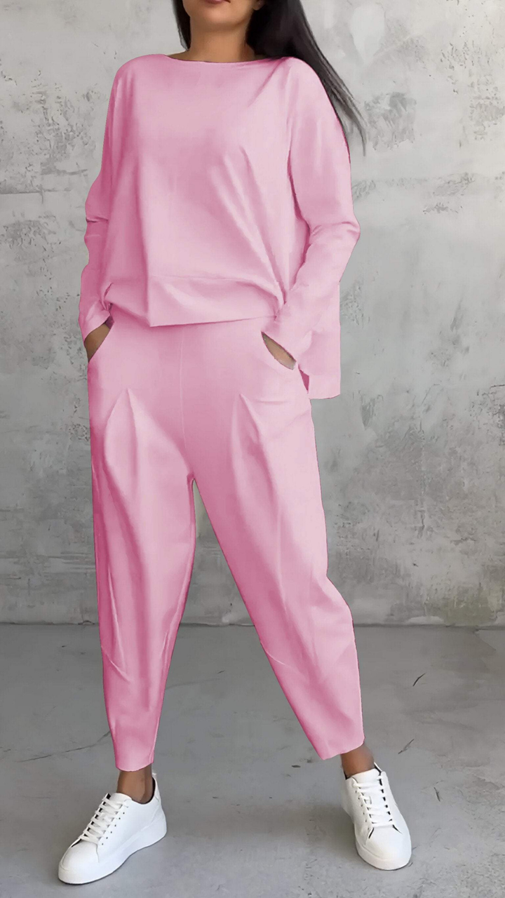 Kira | Women's Cotton-Blend Relaxed Top and Trouser Set