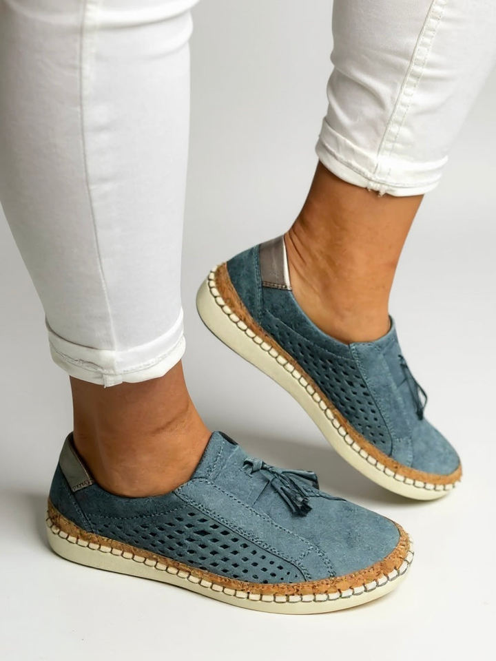 Laurel | Women's Suede Perforated Slip-On Loafers