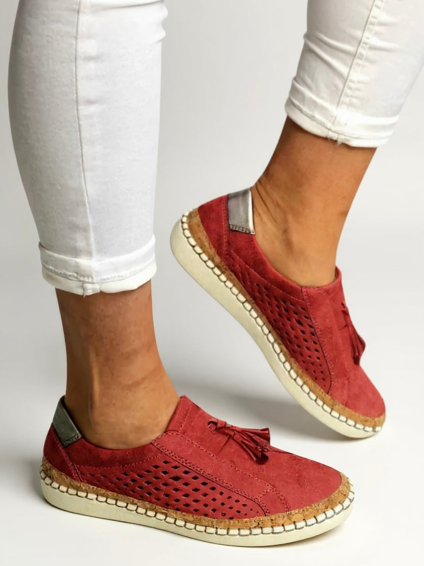 Laurel | Women's Suede Perforated Slip-On Loafers
