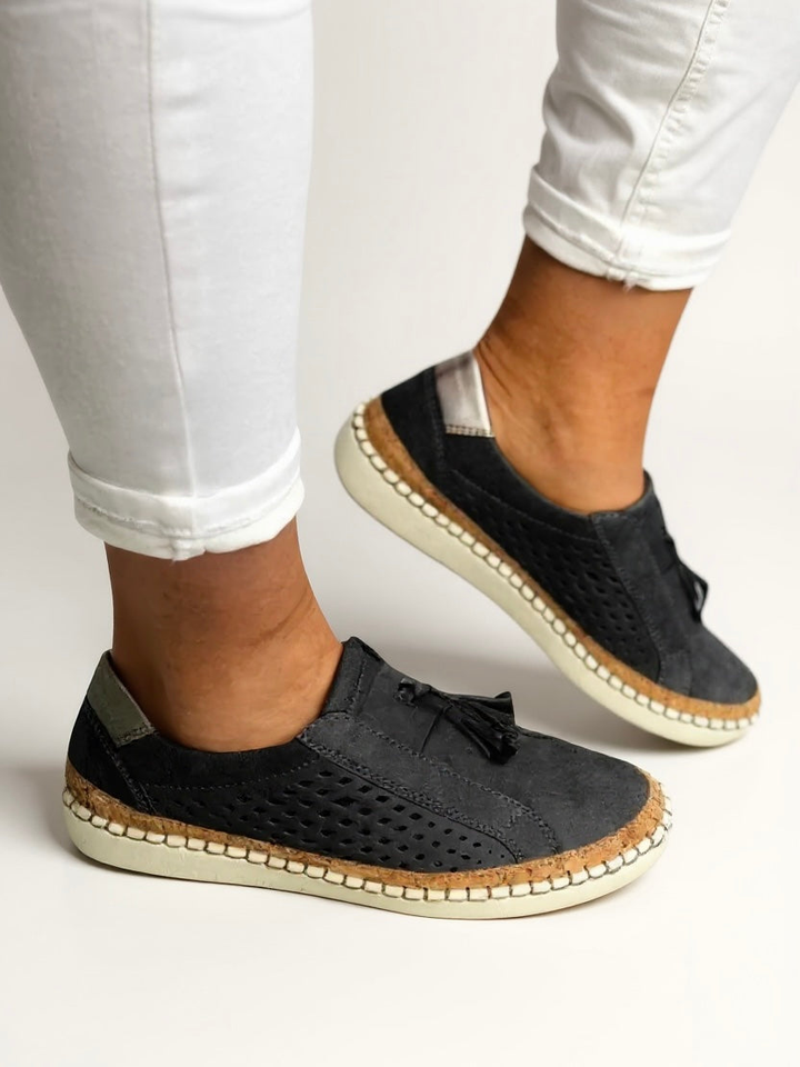 Laurel | Women's Suede Perforated Slip-On Loafers