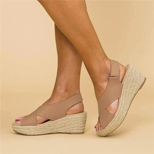 Lennox | Women's Espadrille Cross-Strap Wedge Sandals