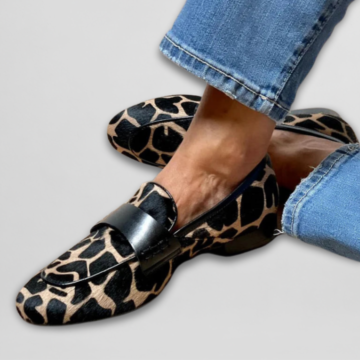 Lennox | Women's Suede Animal Print Flat Loafers