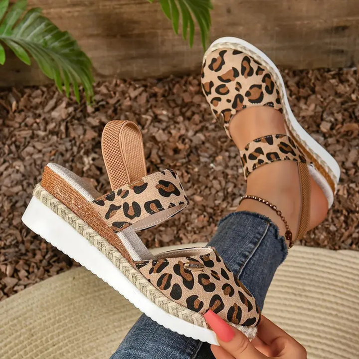 Linnea | Women's Canvas Closed-Toe Espadrille Platform Wedge Sandals