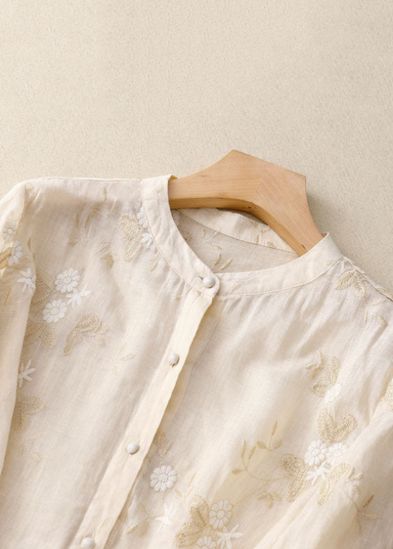 Liora | Women's Chiffon Floral Embroidered Layered-Hem Blouse