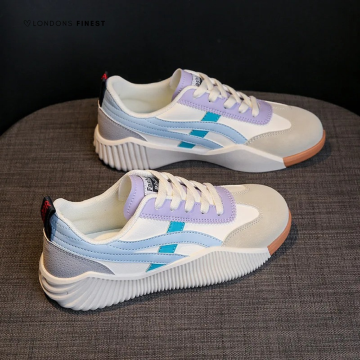 Loxley | Women's Suede Colourblock Lace-Up Platform Sneakers