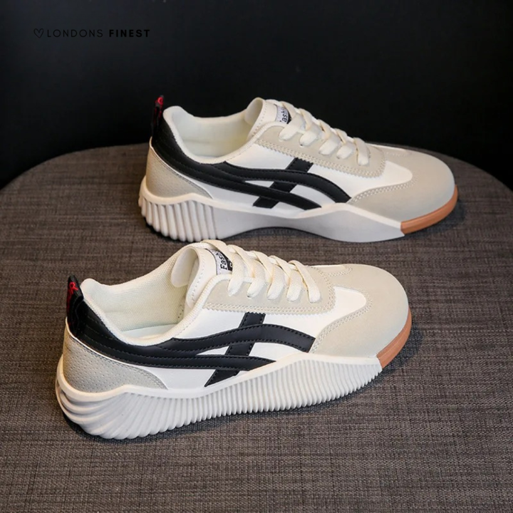 Loxley | Women's Suede Colourblock Lace-Up Platform Sneakers