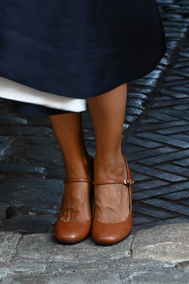 Lucia | Women's Leather Mary Jane Block Heel Pumps Classic