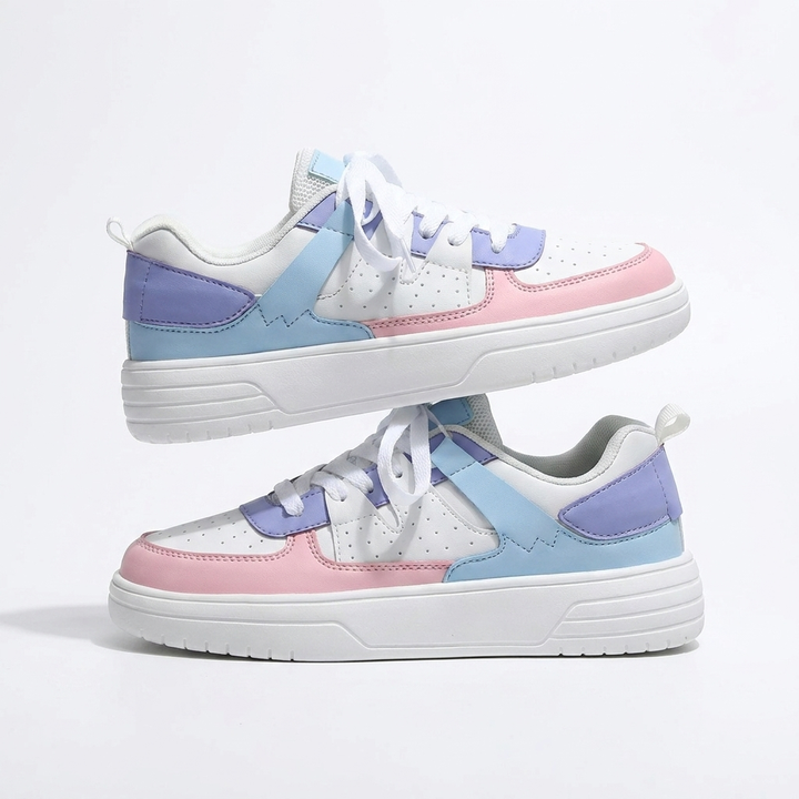 Lumi | Women's Breathable Pastel Color Block Platform Sneakers