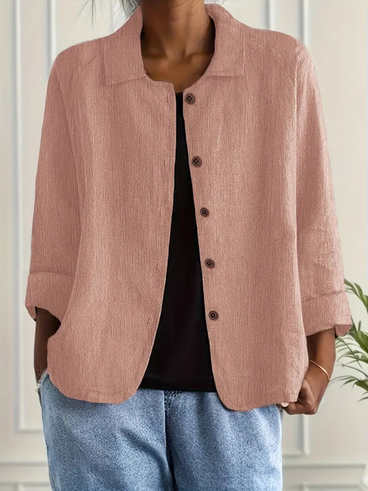 Lumi | Women's Linen Relaxed Button-Down Casual Shirt Jacket