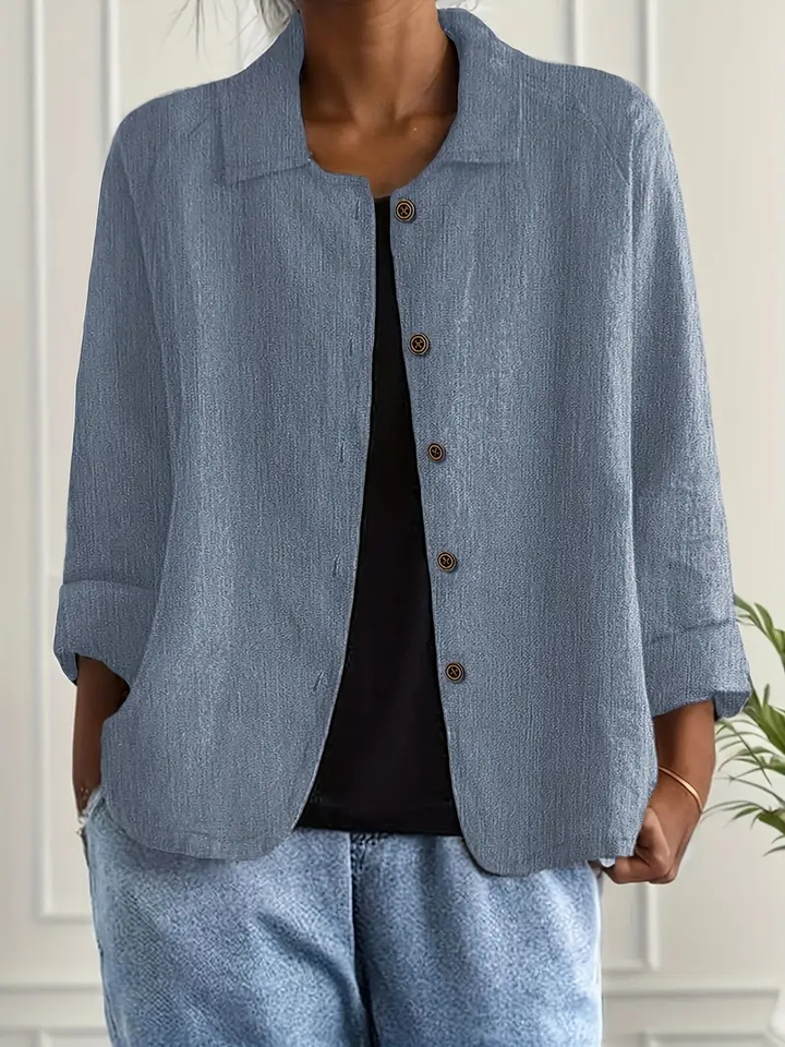 Lumi | Women's Linen Relaxed Button-Down Casual Shirt Jacket