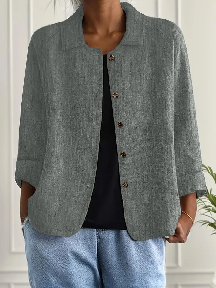 Lumi | Women's Linen Relaxed Button-Down Casual Shirt Jacket
