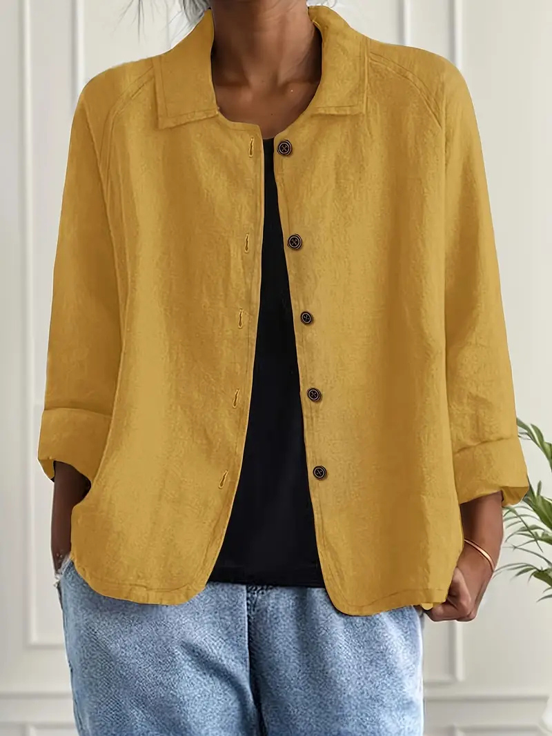 Lumi | Women's Linen Relaxed Button-Down Casual Shirt Jacket