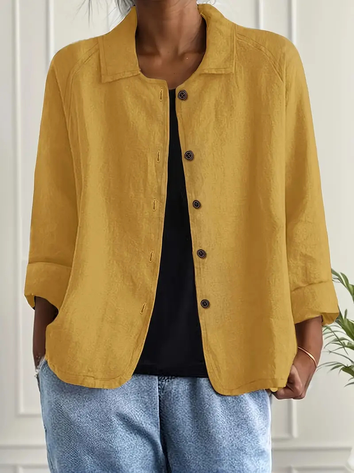 Lumi | Women's Linen Relaxed Button-Down Casual Shirt Jacket