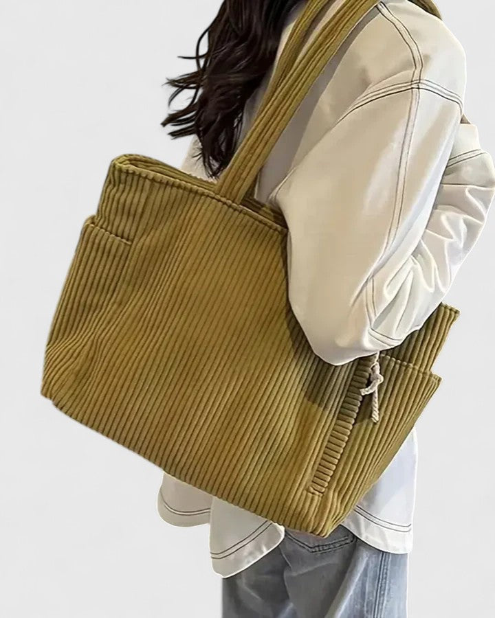 Mabel | Women's Corduroy Large Capacity Shoulder Tote Bag