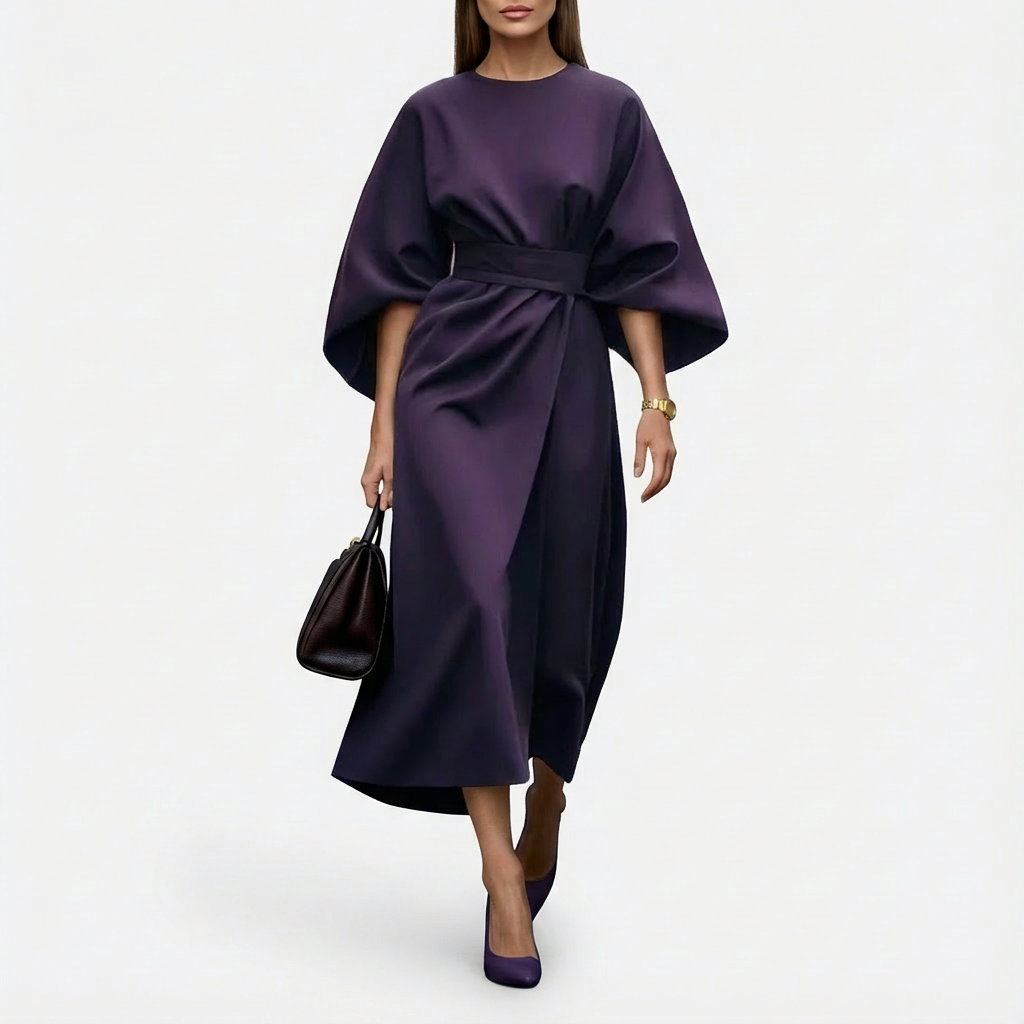 Mackenzie | Women's Wrap Midi Belted Dress