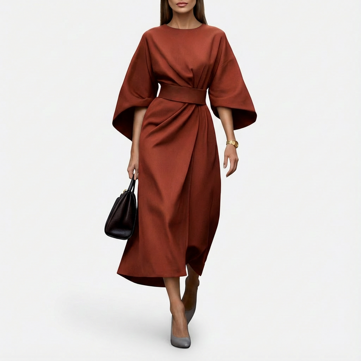 Mackenzie | Women's Wrap Midi Belted Dress