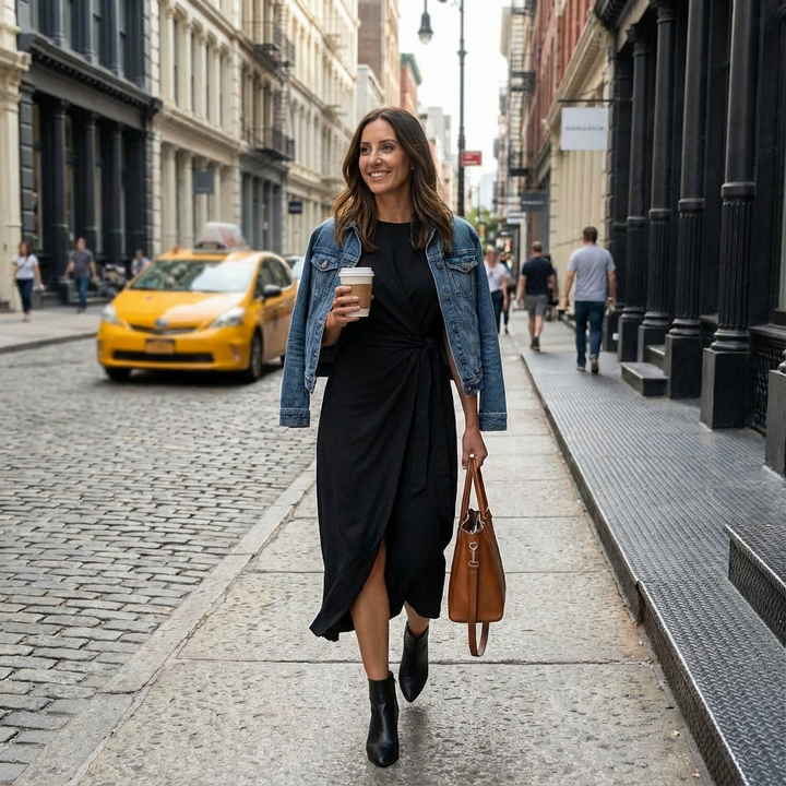 Mackenzie | Women's Wrap Midi Belted Dress