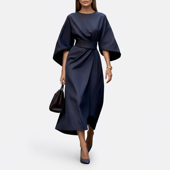 Mackenzie | Women's Wrap Midi Belted Dress