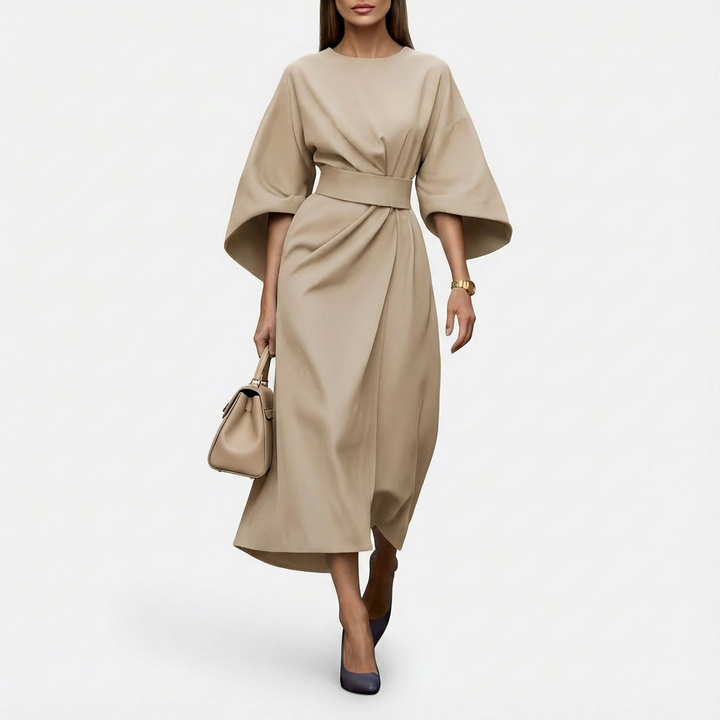 Mackenzie | Women's Wrap Midi Belted Dress