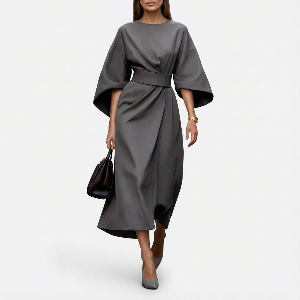 Mackenzie | Women's Wrap Midi Belted Dress