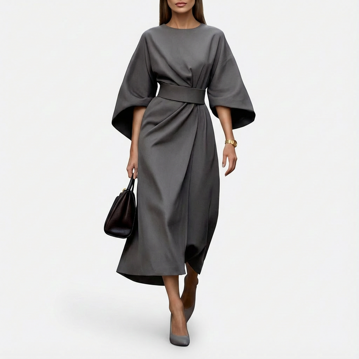 Mackenzie | Women's Wrap Midi Belted Dress