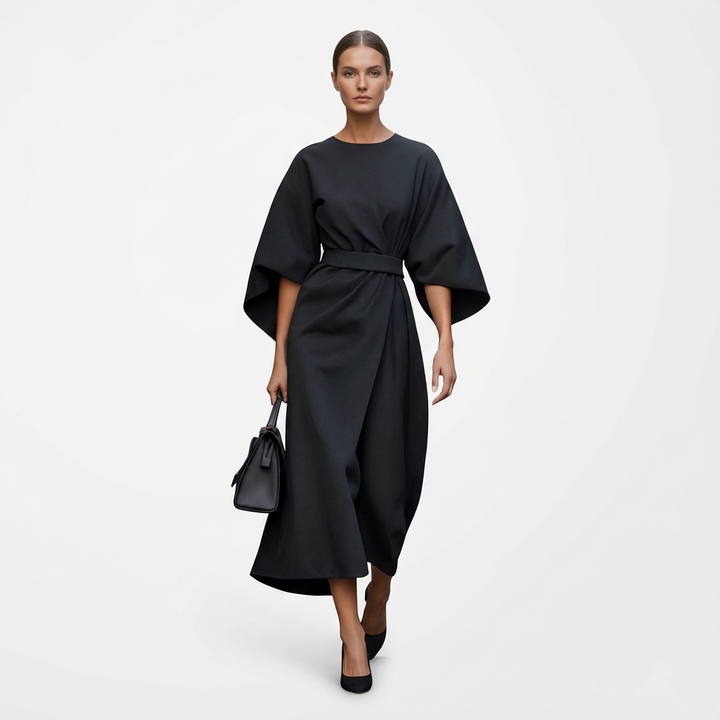 Mackenzie | Women's Wrap Midi Belted Dress