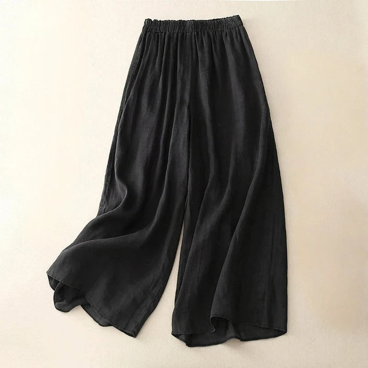 Maeve | Women's Linen Elastic Waist Wide Leg Culottes