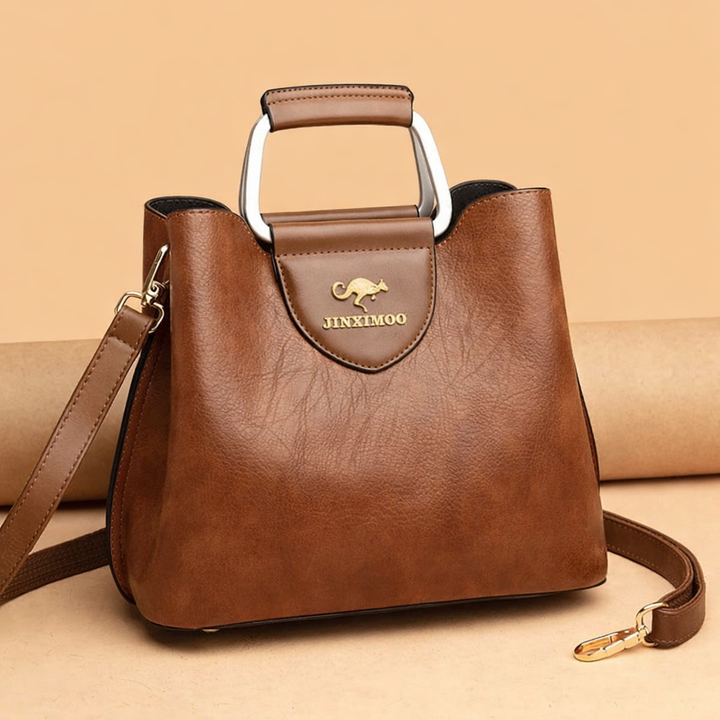 Maren | Women's Vegan Leather Structured Top-Handle Crossbody Bag