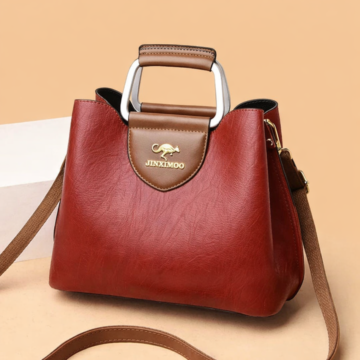 Maren | Women's Vegan Leather Structured Top-Handle Crossbody Bag
