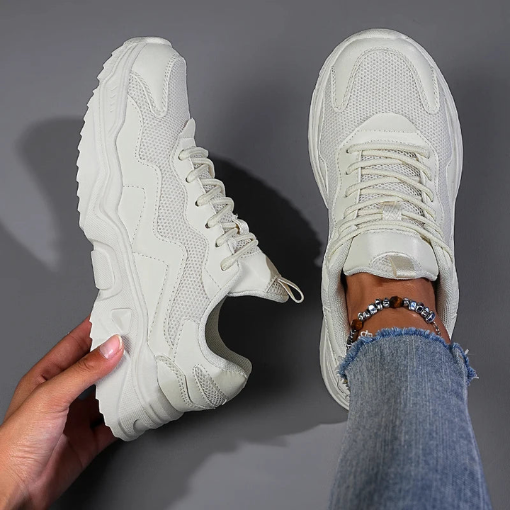 Marlowe | Women's Breathable Chunky Sole Lace-Up Trainers