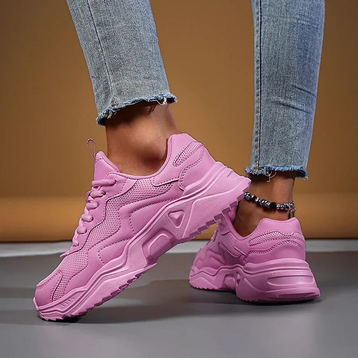 Marlowe | Women's Breathable Chunky Sole Lace-Up Trainers