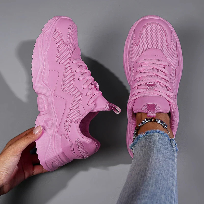 Marlowe | Women's Breathable Chunky Sole Lace-Up Trainers
