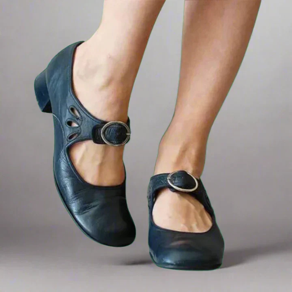 Marlowe | Women's Leather Mary Jane Low Heel Shoes