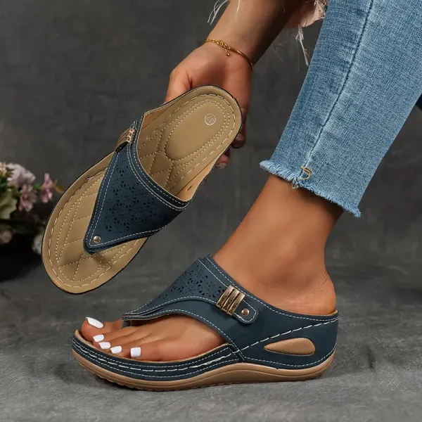 Marlowe | Women's Orthopaedic Toe-Post Wedge Thong Sandals