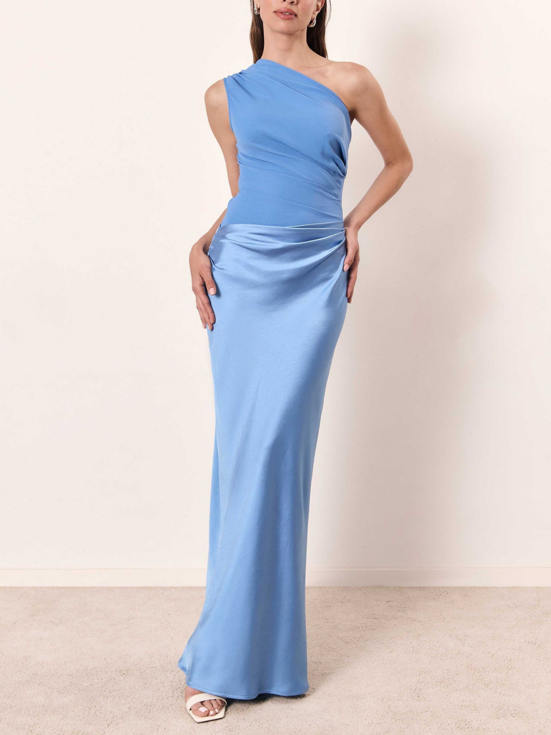Marlowe | Women's Satin One-Shoulder Maxi Dress