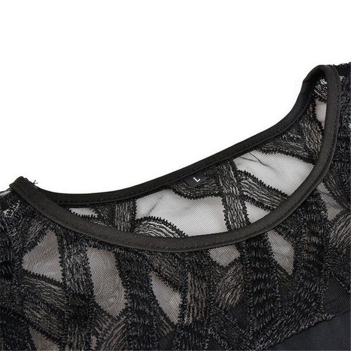 Maxine | Women's Chiffon Mesh-Sleeve Layered Midi Dress Elegant