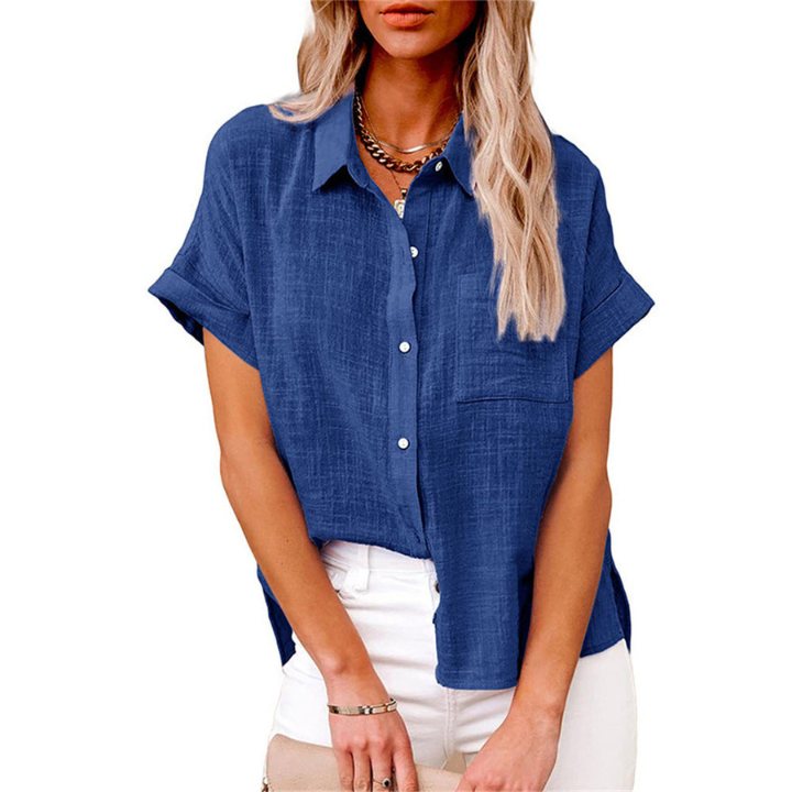 Nola | Women's Linen Short-Sleeve Button-Down Shirt