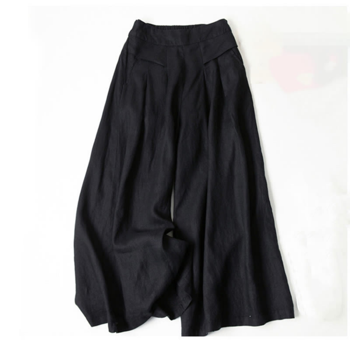 Noor | Women's Linen Pleated Wide Leg Palazzo Pants