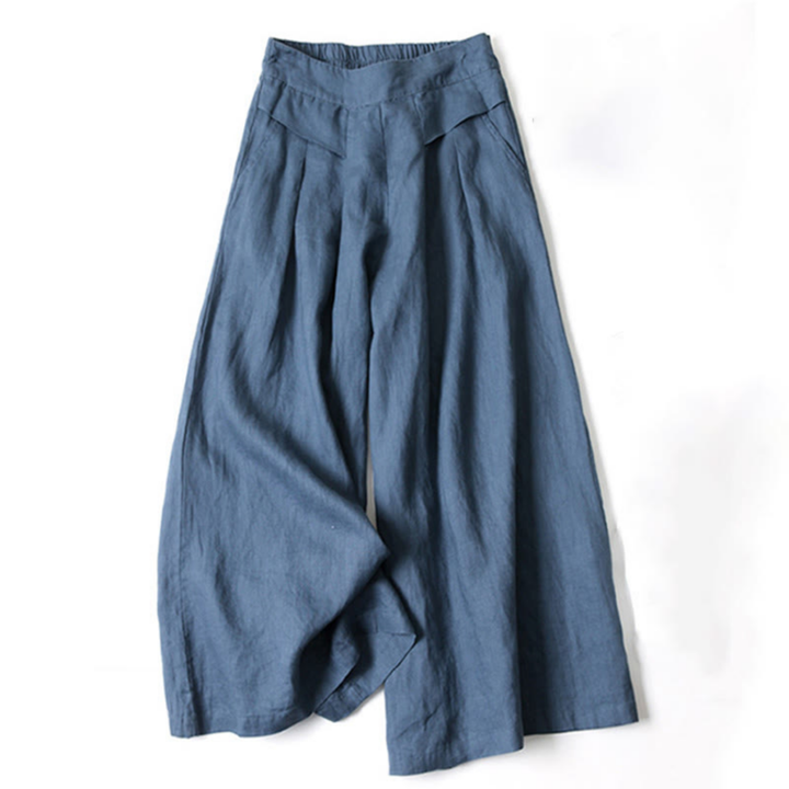 Noor | Women's Linen Pleated Wide Leg Palazzo Pants