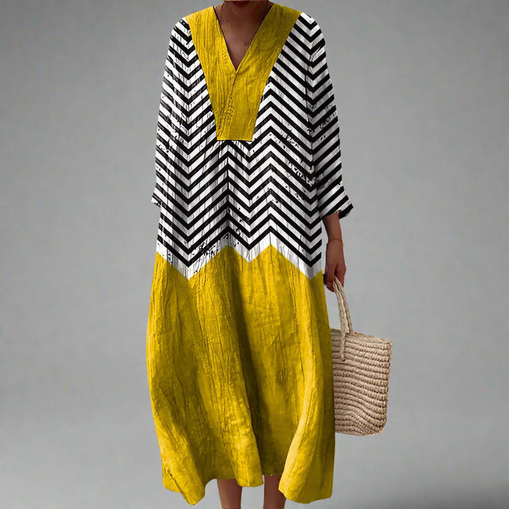 Leona's Bold Layers | Striped Boho Maxi Dress