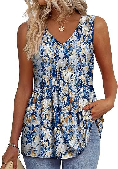 Nora's Effortless Flow | Sleeveless Pleated Tank Top