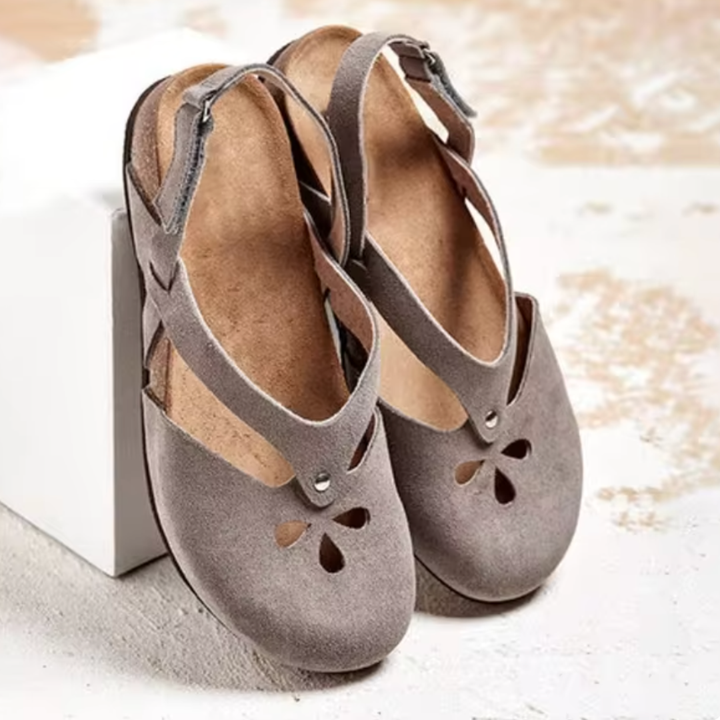 Opal | Women's Orthopedic Suede Closed-Toe Cutout Sandals
