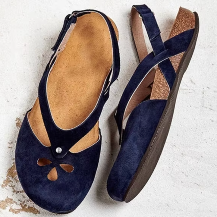 Opal | Women's Orthopedic Suede Closed-Toe Cutout Sandals