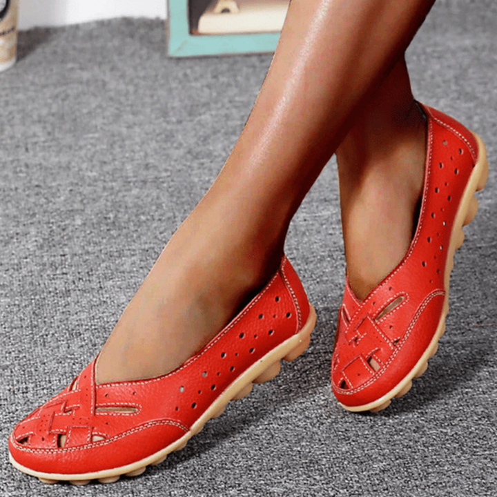 Orla | Women's Leather Breathable Cut-Out Slip-On Loafers