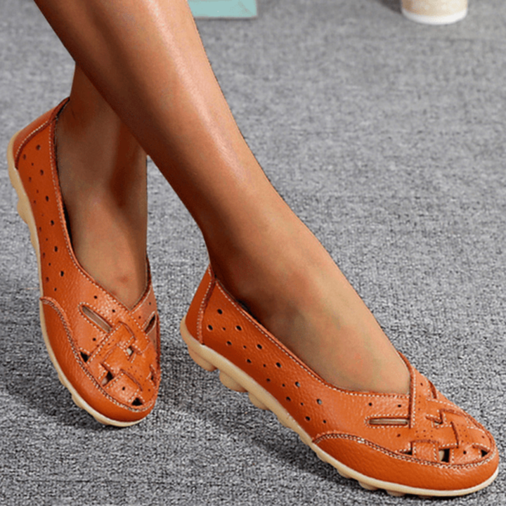 Orla | Women's Leather Breathable Cut-Out Slip-On Loafers