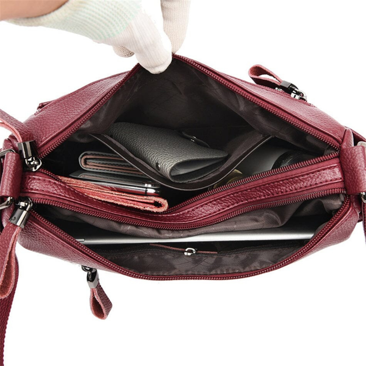 Petra | Women's Leather Multi-Pocket Crossbody Bag