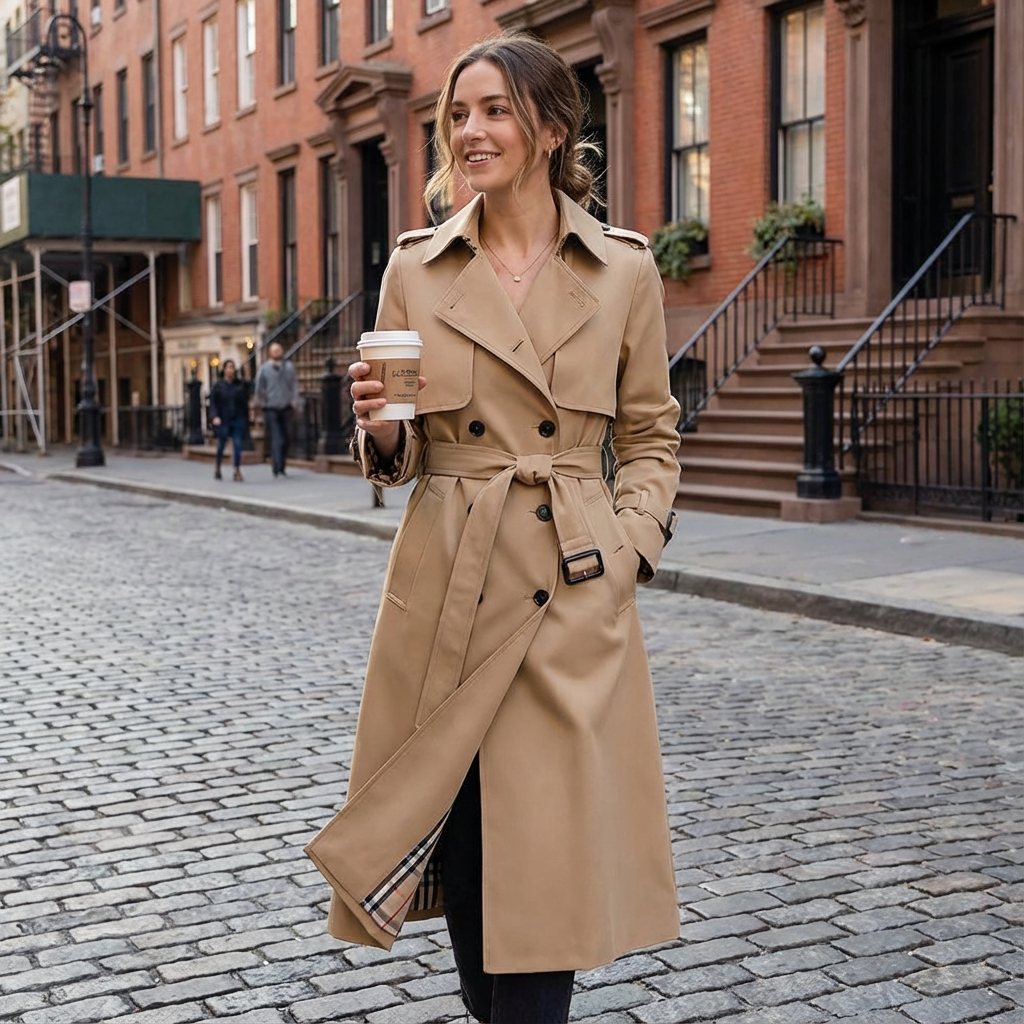 Phoebe | Women's Belted Double-Breasted Trench Coat