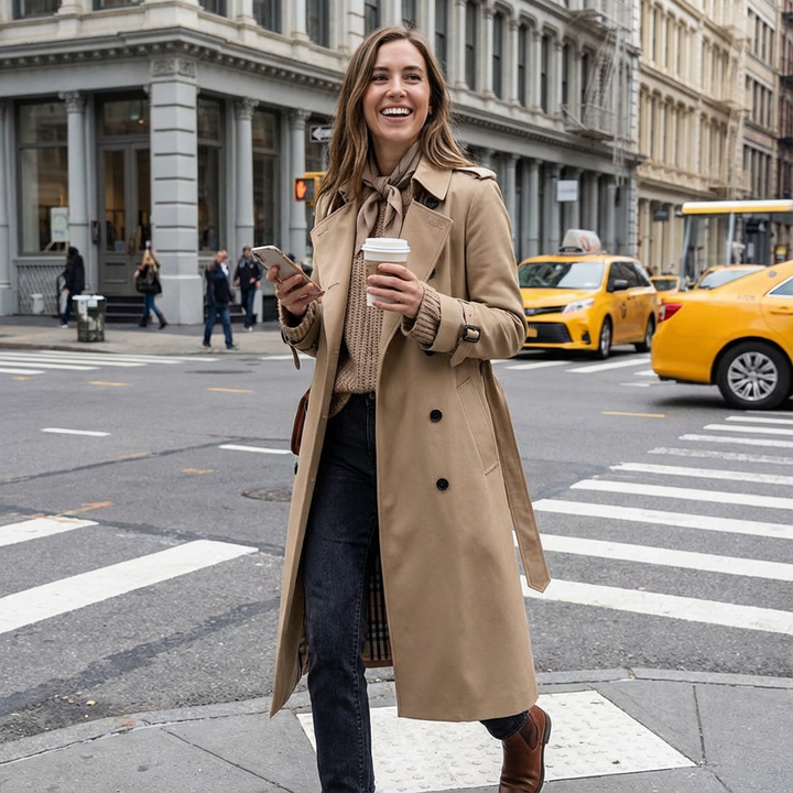 Phoebe | Women's Belted Double-Breasted Trench Coat