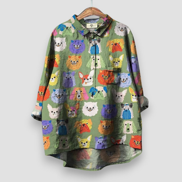 Pippa | Women's Cotton Novelty Animal Print Oversized Shirt