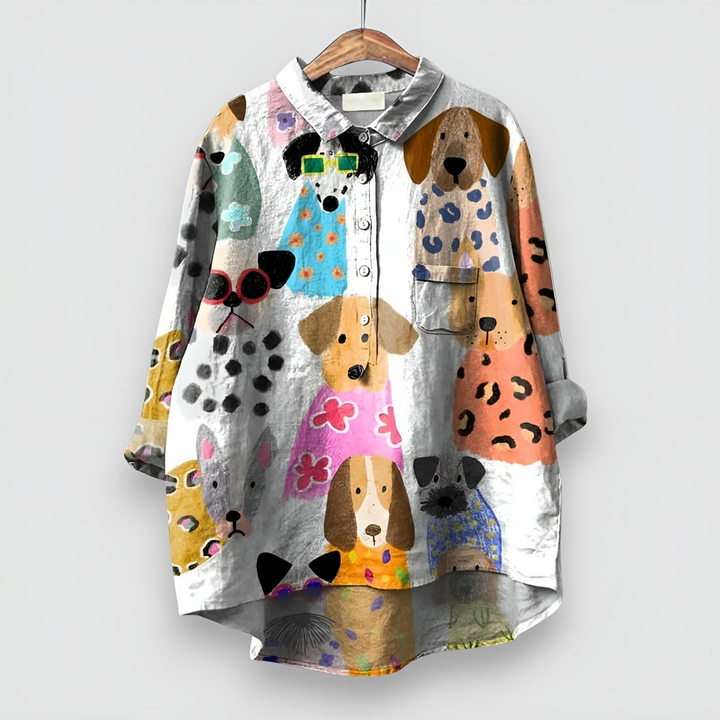 Pippa | Women's Cotton Novelty Animal Print Oversized Shirt